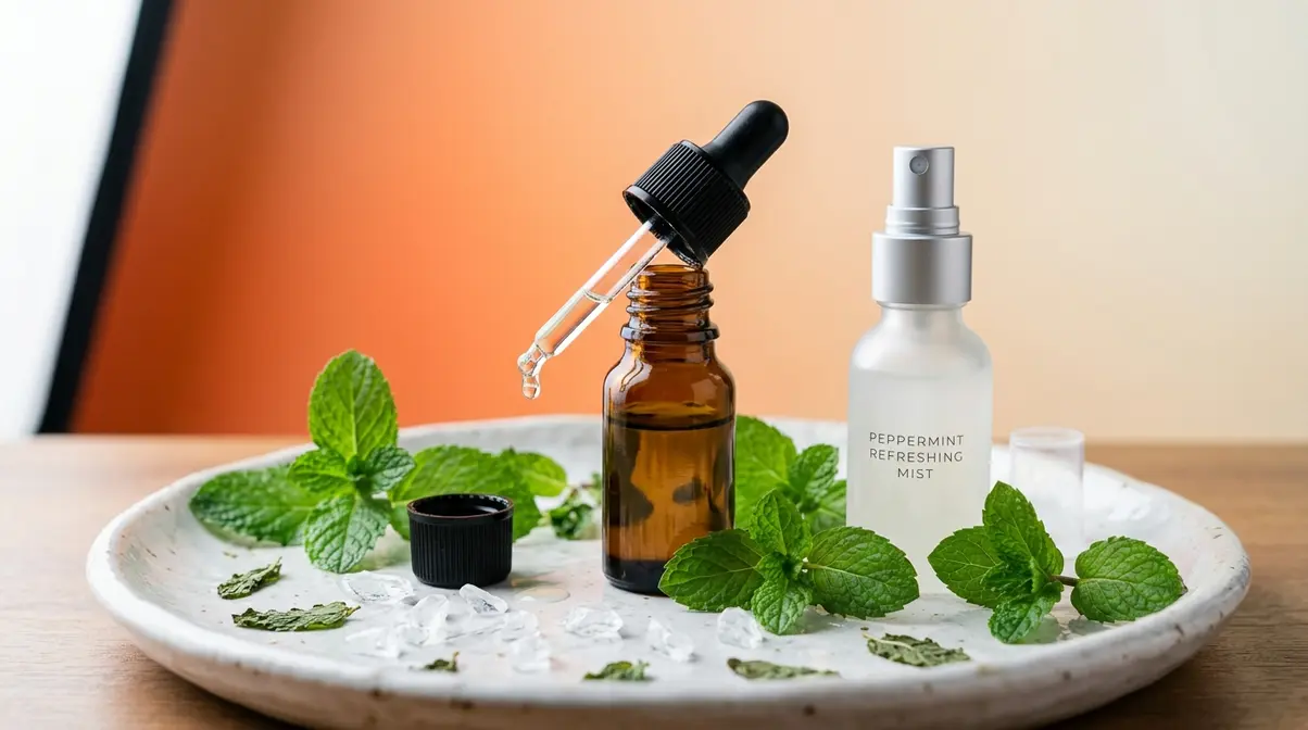 Making a peppermint oil cockroach-repellent spray for kitchen entry points
