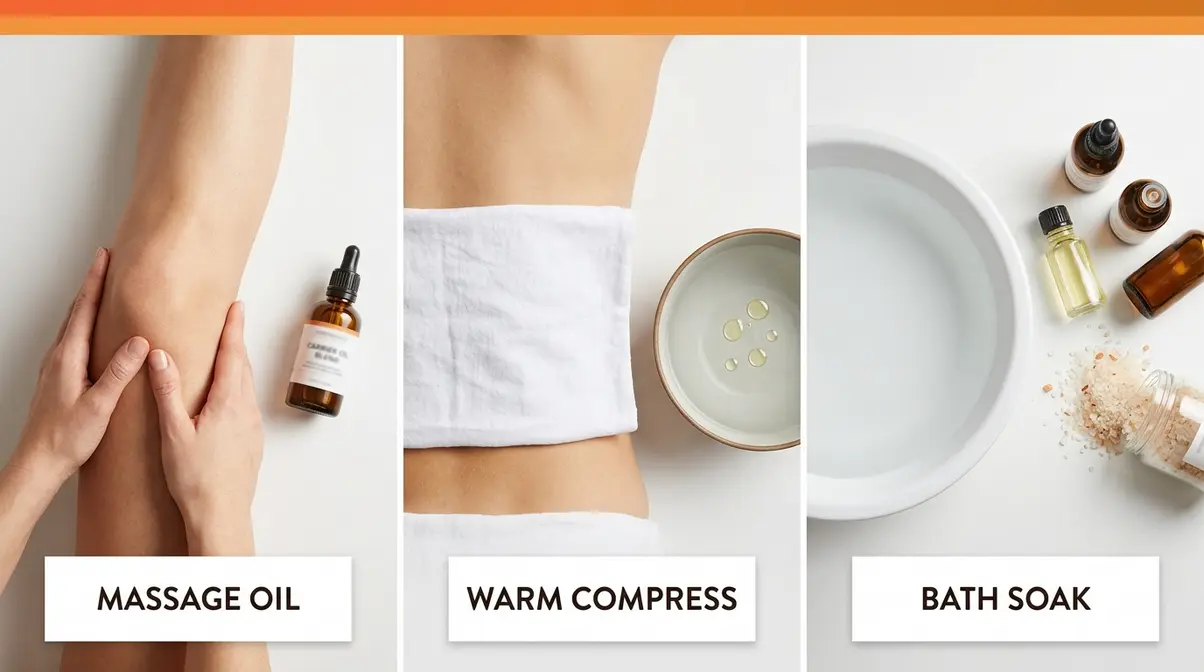 Safe ways to use anti-inflammatory essential oils - diluted massage, warm compress, diffusion