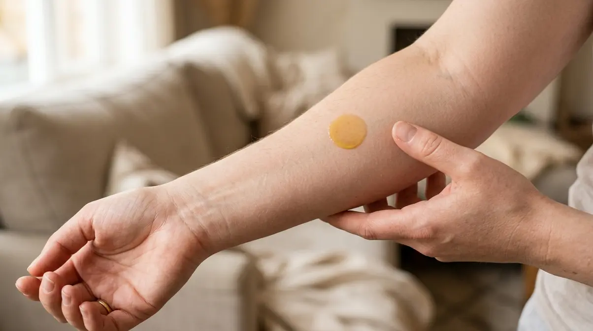 How to patch test a carrier oil and essential oil blend on the inner forearm