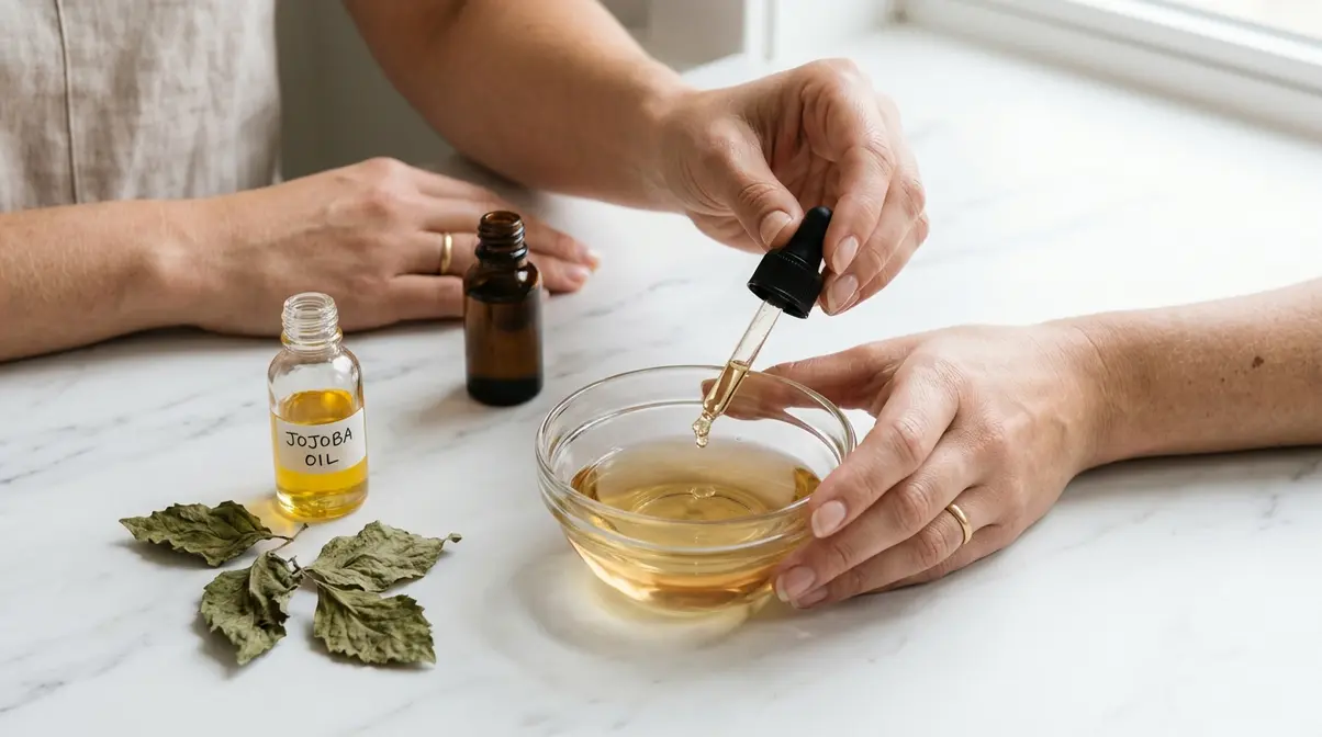 Diluting patchouli essential oil into a carrier oil