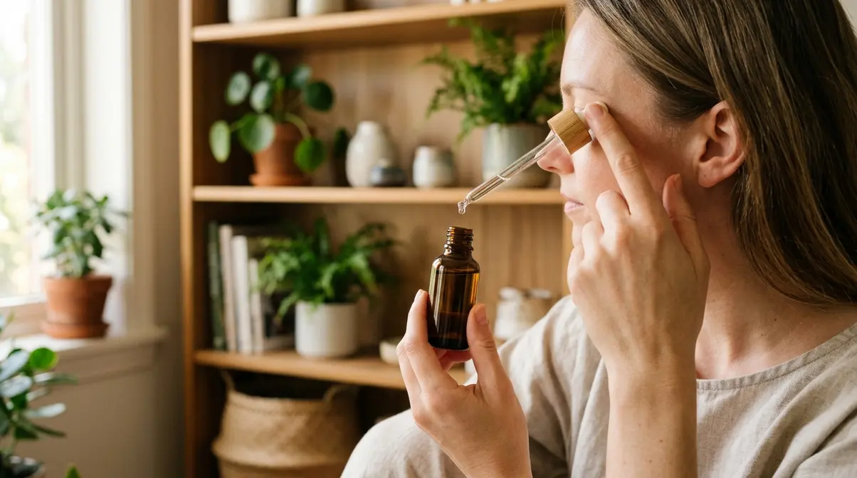 Applying diluted peppermint essential oil for wellness use