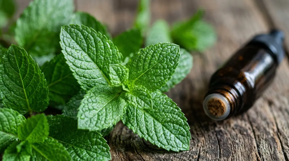 Peppermint plant and steam distillation producing essential oil